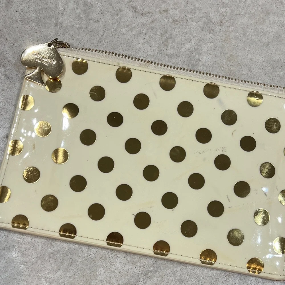 Kate Spade Cream and Gold Polka Dot Bag
